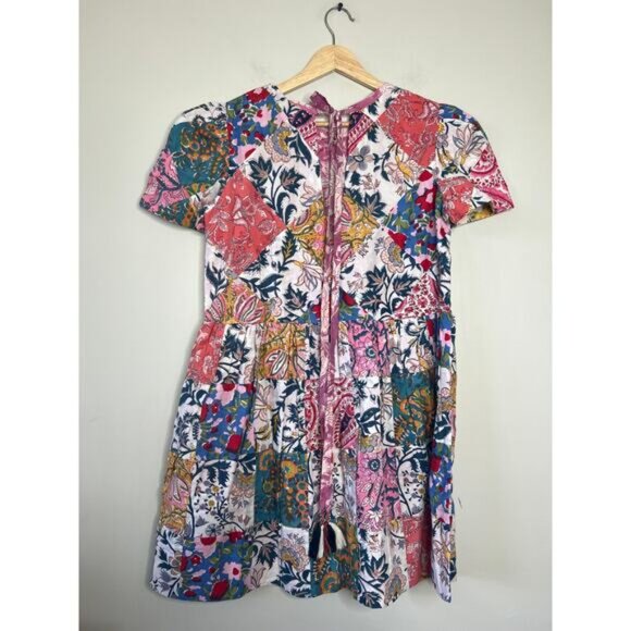 NEW Alix of Bohemia Mila Patchwork Quilted Mini Dress Multi Color Size: Medium - Picture 7 of 8